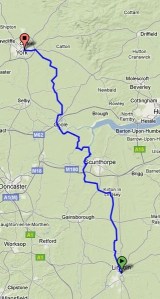 Lincoln to York Map